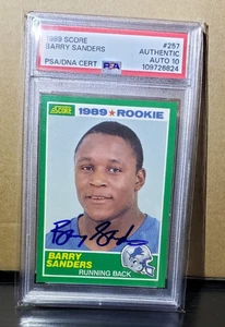 1989 Score #257 Barry Sanders Autograph RC PSA 10 - Picture 1 of 3