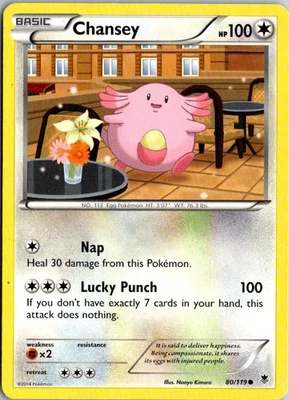Chansey Pokemon Card, Phantom Forces Set 80/119 LP - Image 1 of 2