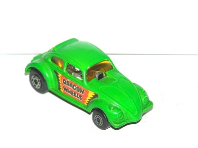 Винтажный спичечный коробок Lesney #43 Dragon колеса VW жук ** желтый свет специальный ** - Изображение 1 из 3