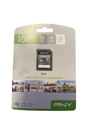 PNY Elite SDHC Memory From 16GB 85 MB/S UHS-I Class 10 V10 - Image 1 of 2