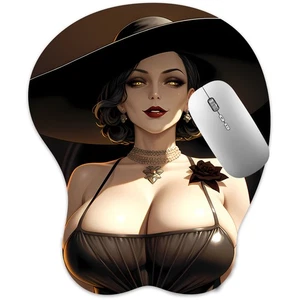 NUEVA Alfombrilla de Ratón 3D Oppai Alfombrilla de Ratón con Reposamuñecas Alivio del Dolor Almohadilla de Tetas Dimitrescu - Imagen 1 de 6