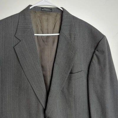 STAFFORD Vtg Gray Striped BLAZER SUIT COAT JACKET Men's 42R - Image 1 of 4