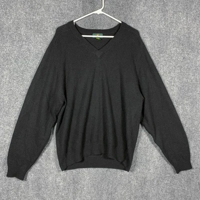 Suéter Club Room Para Hombre Pequeño Negro 100% Cachemira Cuello en V Tejido Pullover Foto 1 de 4