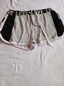 Love Streak sportliche Baumwolle Track Gym Short Damen 1X grau/schwarz Gr. G59 - Bild 1 von 3