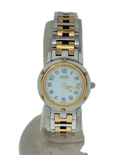 HERMÈS Orologio HERMES Donna Clipper Quarzo Analogico Acciaio Inox WHT SLV SS CL4.220