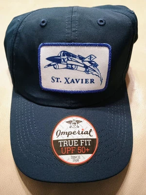 St. Xavier Hat Adjustable Strapback dad Cap Navy embroidered Imperial UPF 50+ - Image 1 of 4
