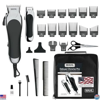 Wahl Deluxe Chrome Pro Hair Cutting Kit - Corded Clipper, Cordless Trimmer, - Image 1 of 4