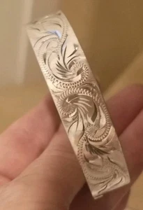 1970's Sterling Silver Bangle by B. Ltd Birmingham Lovely Condition 30 grams - Picture 1 of 8