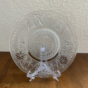 Indiana Glass Crystal 10” Dinner Plate, Sandwich Pattern, Vintage - Picture 1 of 3