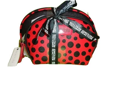 Kenneth Cole OVALADO ROJO NEGRO 2 PIEZAS REACCIÓN NUEVO BOLSO DE MANO de viaje bolso de maquillaje BOLSO Foto 1 de 4