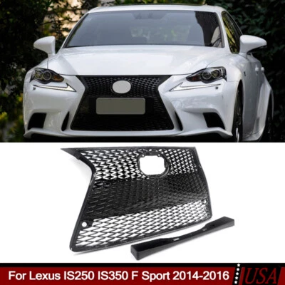 For 2014-2016 Lexus IS350 F Sport Gloss Black Front Upper Lower Bumper Grille Foto 1 de 4