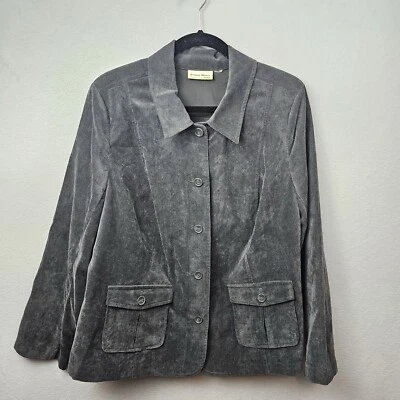 Женская куртка Studio Works размер XL черная наплечные подушечки на пуговицах  - Изображение 1 из 4