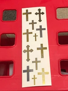 1 Mrs Grossmans sheet gold foil Cross Stickers Religious Bible Christian Jesus - Picture 1 of 5