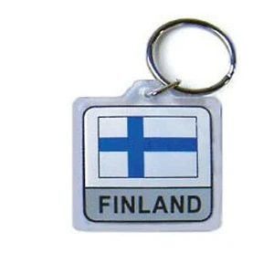 Finland Flag Lucite Keychain / Key Ring. Finnish Pride. NIP. FREE US SHIPPING! - Picture 1 of 1