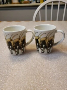 2 design house stockholm vintage Demi Tasse Goat Men With Sack And Cane Cups - Picture 1 of 6