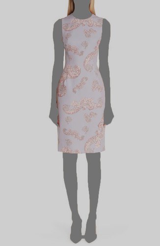 $1475 Versace Collection abito tubino donna viola stampa casual cady taglia 2