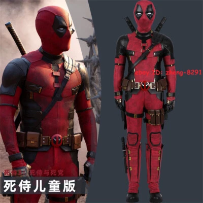 2025 全新 儿童 Deadpool 3 连身裤套装 Cosplay 服装套装 万圣节 全套 — 第 1/4 张图片