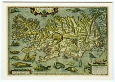 Postcard Bishop Gudbrand Thorlaksson 1590 Medieval Map of Iceland Unposted