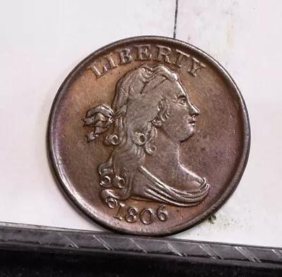 1806 Half Cent - No Stems - Ch XF Details, Cleaned (#57565-L) - Image 1 of 4