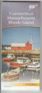 Connecticut Massachusetts Rhode Island AAA State Series Folded Map 2014 Edition - Imagen 1 de 4