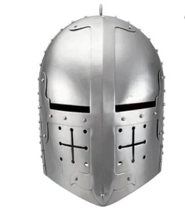 Steel Armour Helmet Medieval Steel Helmet 18 Guage for Ultimate Gift - Picture 1 of 4