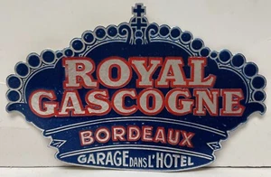 Vintage Royal Gascogne Bordeaux, French Crown Luggage Label Decal Travel Ad - Picture 1 of 2