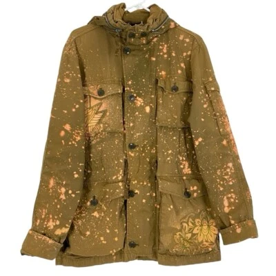 Jaqueta utilitária upcycled masculina tamanho grande J tripulação campo mecânico exército bronzeado - Imagem 1 de 4