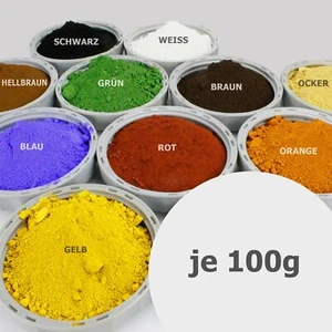 Pigmentpulver Farbpigmente Trockenfarbe Oxidfarbe Eisenoxid 10 Farben je 100g - Bild 1 von 11