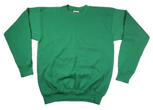 VTG 90s Sweatshirt Men's Sz Large  Tultex Green Blank Crewneck Raglan USA NWOT - Picture 1 of 8