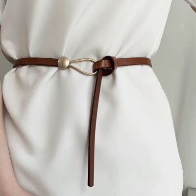 あ Vintage Women's Eddie Bauer Size 32 Leather Belt Southwestern