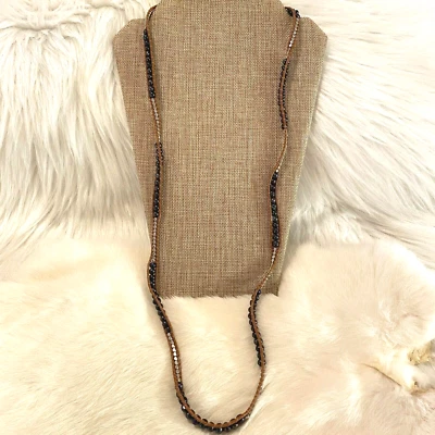 Collar Western Perla Cuero Country Boho Largo Retro Festival 6502 Foto 1 de 4