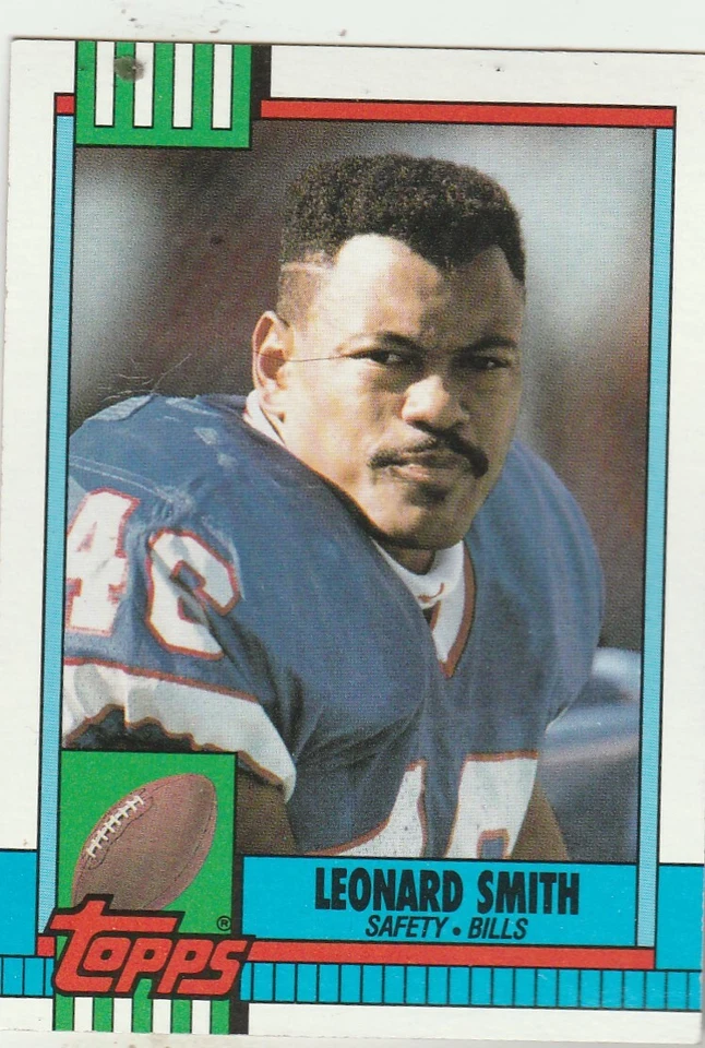 FREE SHIPPING-MINT-1990 Topps #194 Leonard Smith Buffalo Bills PLUS BONUS CARDS - Image 1 of 1