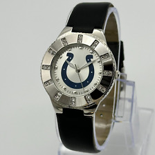 Unisex INDIANAPOLIS COLTS NFL Team Silver Tone Crystal Accent Game Time Watch