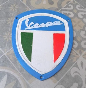HEAVY 3 COLOUR VESPA SCOOTERS CAST IRON SIGN PLEASE READ DESCRIPTION - Picture 1 of 5