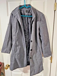 Walmart brand Men’s 3-Button Gray Collared Overcoat Jacket Size medium - Picture 1 of 1
