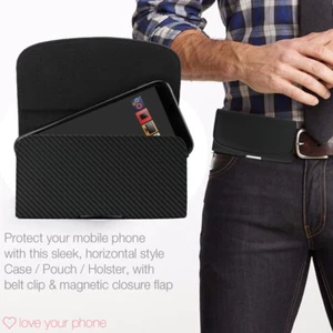 Handyhülle Abdeckung Etui Gürtelclip✔Top Schutz✔Horizontal✔Carbonschwarz - Bild 1 von 6