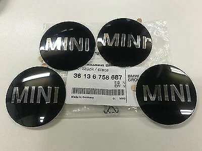 Set of 4 Genuine Mini Cooper R50 R52 R53 R55 R56 R57 Wheel Center Cap Emblem Hub - Imagem 1 de 4