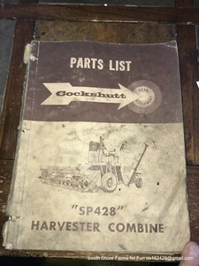 ORIGINAL COCKSHUTT 428 SP COMBINE PARTS MANUAL C781R 1959 - Imagen 1 de 2