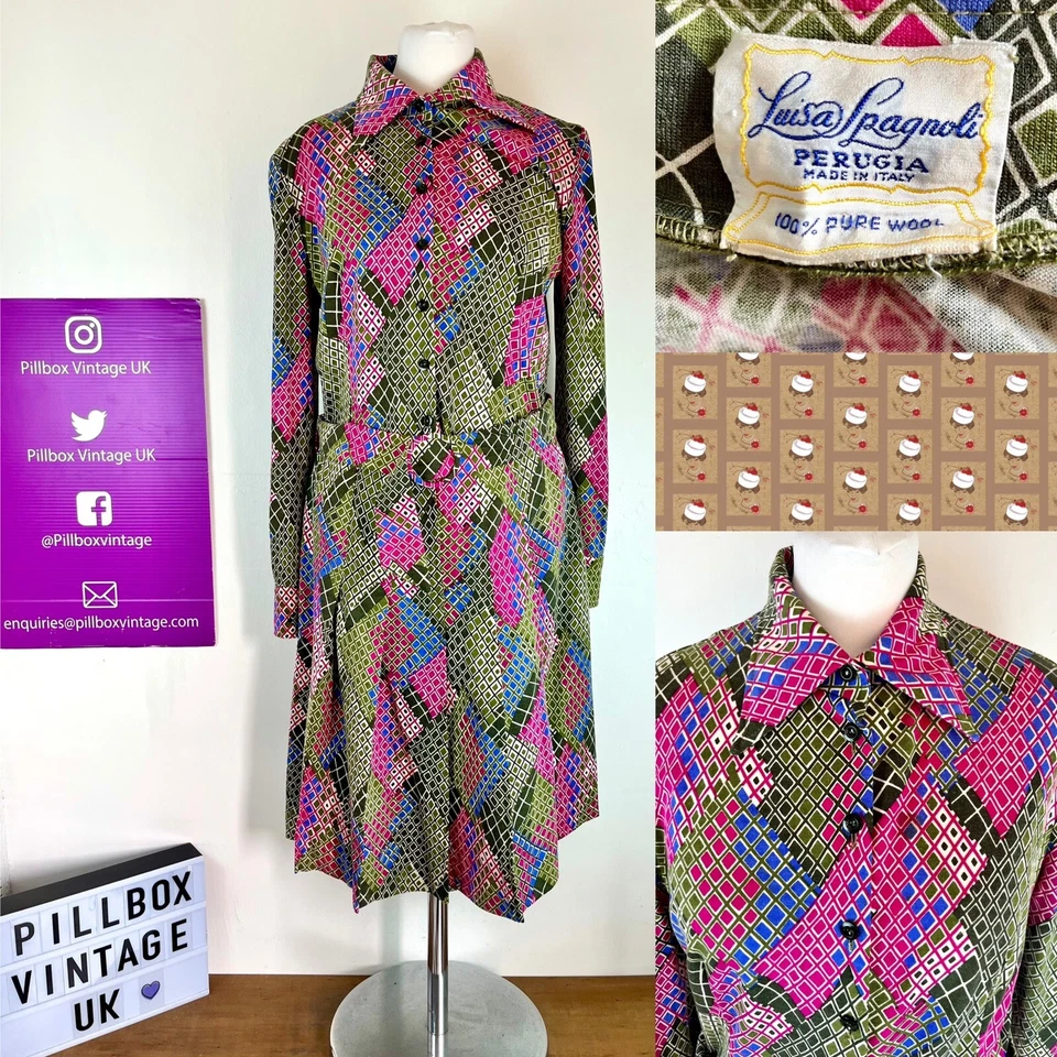 Juego de dos piezas LUISA SPAGNOLI años 60 talla Reino Unido 12/14 hecho en Italia pura lana Foto 1 de 4