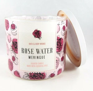 (1) Vela perfumada rosa 3 mechas MERENGUE AGUA ROSA Bath & Body Works 14,5 oz nueva - Imagen 1 de 9