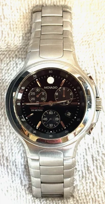RELOJ MOVADO SERIE 800 CRONÓGRAFO CUARZO ACERO INOXIDABLE ESFERA NEGRA 42mm Foto 1 de 4