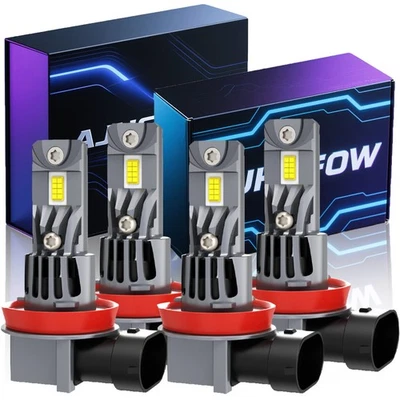 AJHGFOW H11 H9 6500K LED Headlight Bulbs High Low Beam for Toyota Tacoma 2016-23 - Image 1 of 4