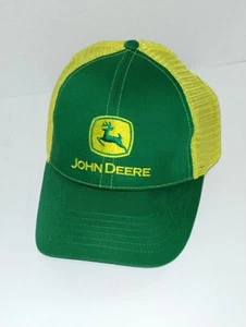 John Deere Yellow Green Trucker Hat VTG K-products Snapback - Picture 1 of 9