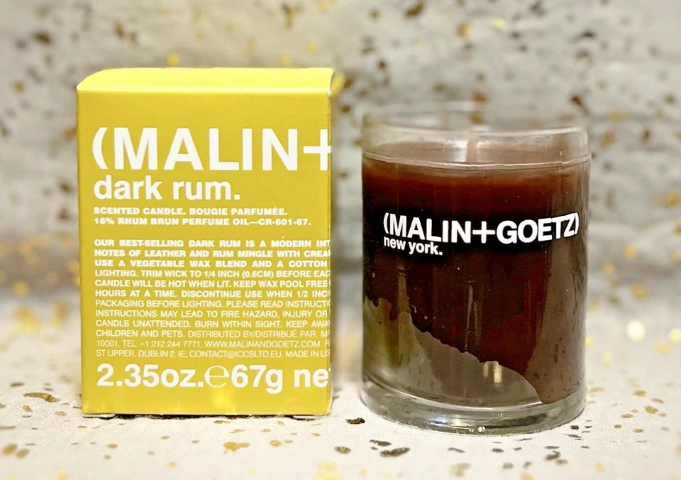 (MALIN+GOETZ)~深朗姆酒~小香味有源蜡烛~2.35盎司/67克~全新带盒~免运费~ — 第 1/1 张图片