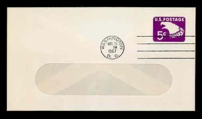 U550a 5c WINDOW "TAGGED" ENVELOPE FDC- UNCACHETED - Image 1 of 2