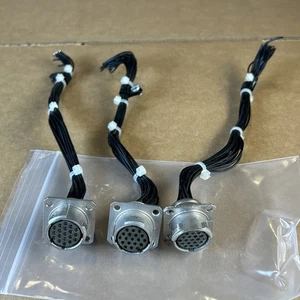 (3) Circular MIL Spec Amphenol Connectors, 19 Pin, Female, w/Harness, wires - Picture 1 of 6
