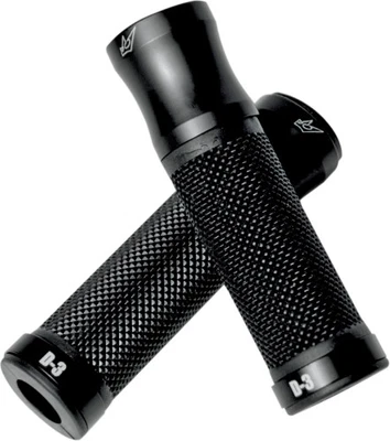 Driven Racing D3 Grips - Black/Black Motorcycle Street Bike D3BK2 0630-1127 - Image 1 of 3