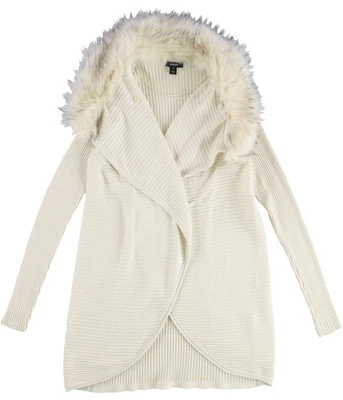 Suéter cárdigan de piel sintética extraíble Alfani para mujer, beige, S Foto 1 de 2