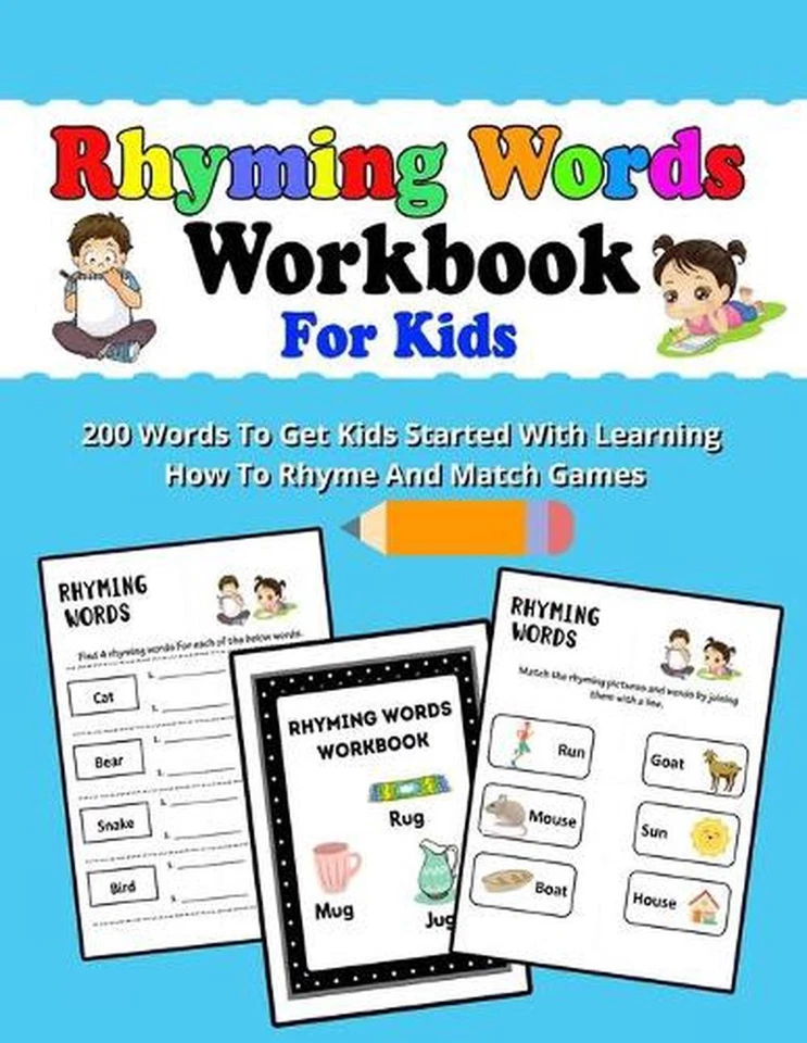 Rhyming Words Workbooks For Kids: Preschoolers And Kindergarten Rhyming Workbook - Image 1 of 1