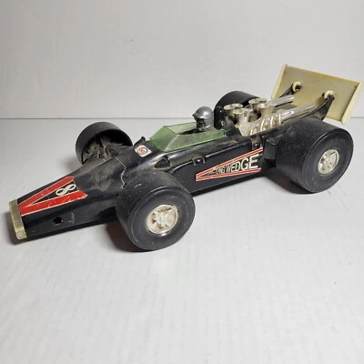Vtg TIM-MEE Black Race Car Flying Wedge #8 F1 Formula RaceCar Driver USA  12" - Image 1 of 4